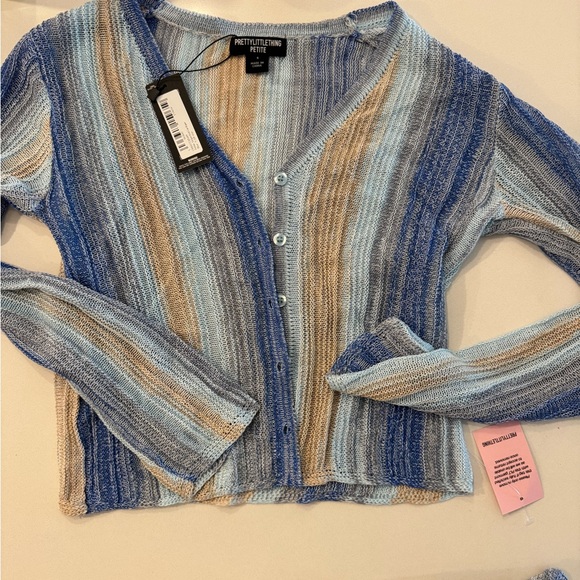 PrettyLittleThing Blue and Tan Striped Skirt Set - Picture 2 of 4